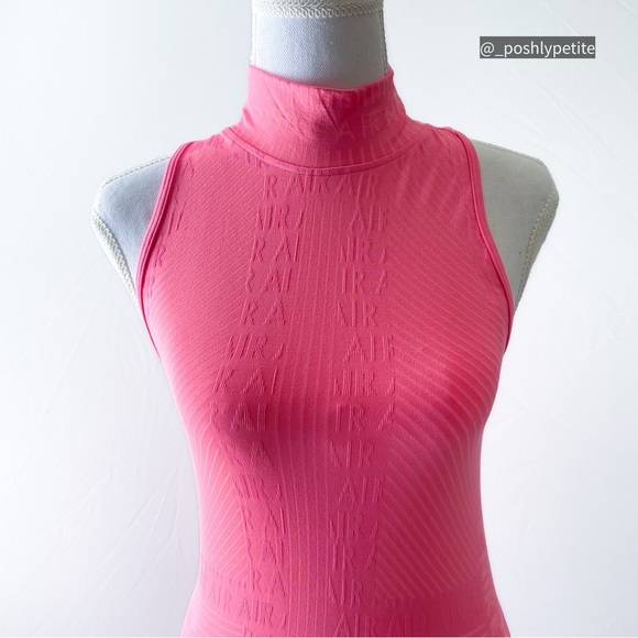 Nike XS hot pink sleeveless mock neck bodycon midi dress - Picture 11 of 16